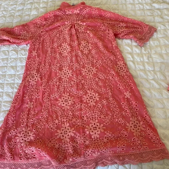 Johnny Was Malfi Salmon eyelit boho mini dress - Picture 11 of 12